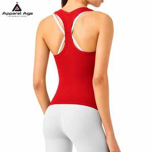 Hot Selling Custom Logo <b>Women's</b> Plus Size Yoga <b>Top</b> Loose Hollow Out Back Tanks <b>Vest</b> Sexy Sleeveless Workout Gym Sports Tank <b>Top</b> - Product Image 2