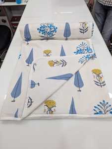 Hand Block Print Boho Jaipuri <b>Blanket</b> Dohar 100% Cotton Dohar Hand Block Printed Beautiful <b>Blanket</b> Soft Cotton Printed Dohar - Product Image 2