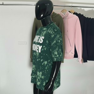 T-shirt décontracté personnalisé pour homme, style urbain, imprimé numérique, col orné de strass, coupe oversize, en coton respirant - Product Image 2