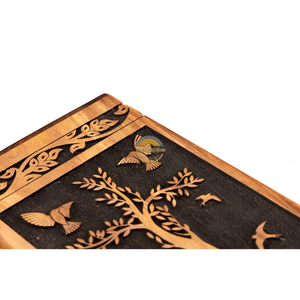 Handcrafted bird life <b>tree</b> urn & Natural Wood Cremation Urn Blue Epoxy Ashes Box Artistic Funeral Memorial Keepsake by AYAANS - Product Image 3