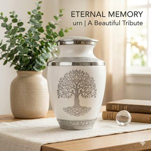 High Selling Aluminium Cremation Urn Tree of Life Engraving Handmade Eco-Friendly Durable Adult <b>Memorial</b> <b>Keepsake</b> 10'' - Product Image 3