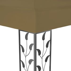 Grande Gazebo Decorativo con Intarsi in Acciaio Verniciato a Polvere Color Tortora, Tettoia e Pergola - Product Image 5