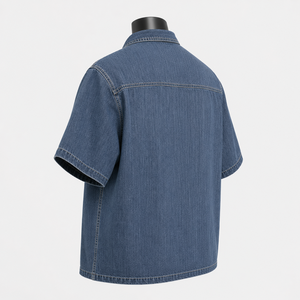 Camisa de Trabajo para Hombre al por Mayor, Camisa Casual de Mezclilla con Múltiples Bolsillos, 100% Algodón Orgánico, Proveedor Ecológico - Product Image 5