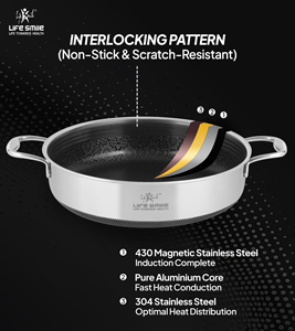 Juego de Utensilios de Cocina de Acero Inoxidable 18/10 de Alta Calidad, 12 Piezas, con Patrón de Encaje Antiadherente y Compatibilidad con Inducción - Product Image 3