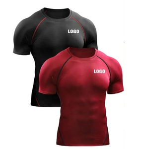 High quality <b>compression</b> <b>shirts</b> <b>men</b> custom design polyester fabric quick dry breathable for workout fitness and sports use - Product Image 4