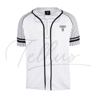 Maillot de baseball respirant à manches courtes avec broderie personnalisée, 100 % polyester, couleurs personnalisées, vente en gros, vêtements de sport imprimés - Product Image 3