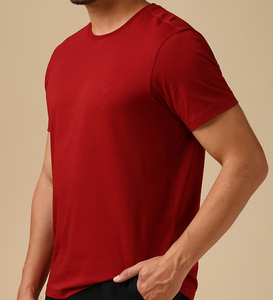 Camiseta de Algodón Lisa para Hombre con Logotipo Personalizado OEM, Corte Regular, Suave, Transpirable, Ecológica, Cuello Redondo, Ropa Casual de Primera Calidad - Product Image 5