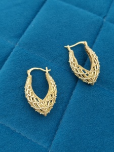 Pendientes de Aro Geométricos Chapados en Oro de 18K, Joyería de Latón Moderna para Mujer, Regalo de Aniversario - Product Image 3