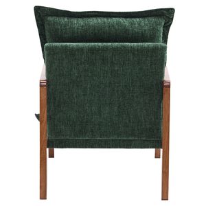 Poltrona da Interno a Forma di Nuvola con Struttura in Legno Massello e Braccioli, Rivestimento in Tessuto Chenille, Cuscino Lombare Decorativo - Product Image 6