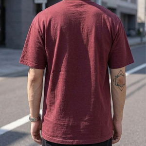 เสื้อยืดโอเวอร์ไซส์สไตล์วินเทจสตรีทแวร์ ผ้าคอตตอน 100% สีแดงเลือดหมู ลายแมงมุมด้านหน้า ตัดเย็บพิเศษ ทรงหลวม ไหล่ตก ไม่เป็นขุย - Product Image 2