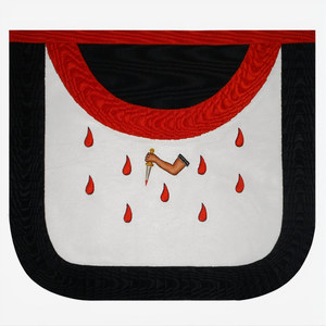 AASR 9th Degree Scottish Rite Masonic apron hand embroidered Leather rounded design black trim symbolic regalia ceremonial ritua - Product Image 5