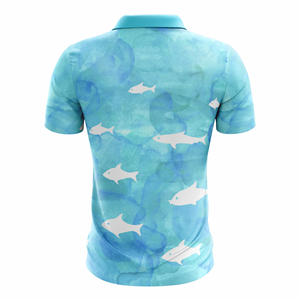 Polo de pêche pour homme à séchage rapide, imprimé par sublimation personnalisée, respirant, motif poisson, manches courtes, sport, golf, t-shirt polo - Product Image 2