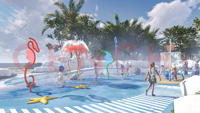 Équipement de jeux aquatiques à jets d'eau en fibre de verre Cenchi pour la maison, les hôtels, les spas, les centres de villégiature et les piscines