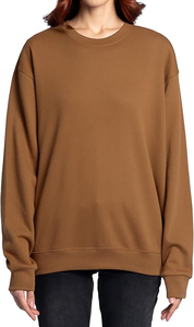 เสื้อสเวตเชิ้ตคอกลมสีน้ำตาลสำหรับผู้ชาย ทรงปกติ สีพื้น ผ้าถักลำลองสำหรับฤดูหนาว ผ้าฝ้าย 100% มีโลโก้ด้านหน้า - Product Image 5
