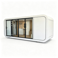 Maison-capsule préfabriquée postmoderne en aluminium écologique et imperméable de 18 mètres carrés pour hôtel, villa, boutique