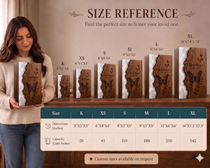 Personalized Natural Wood Finish Eco-Friendly Durable Wooden Cremation Urn 200-220 Cubic Inch Capacity <b>Memorial</b> <b>Box</b> - Product Image 1