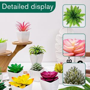 Set di 12 Piante Succulente Artificiali Premium per Interni, Vasi Decorativi con Piante Finte Realistiche per Giardino e Esposizione, Vegetazione di Alta Qualità - Product Image 4