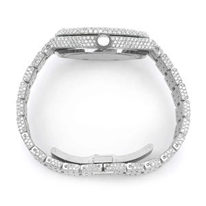 Reloj de Lujo con Incrustaciones de Moissanita VVS, Estilo Hip Hop, de Acero Inoxidable, con Movimiento de Cuarzo, para Hombre, Correa de 20 mm, Esfera de Cristal - Product Image 4