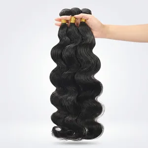 Cheveux Remy en vrac, ondulés, vierges, effet Body Wave, noir naturel, mèches de cheveux humains Remy, taille personnalisable - Product Image 3