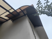 Auvent d'angle en polycarbonate pour extérieur, abri de pluie incurvé pour fenêtre et entrée