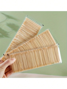 Premium Wooden Round <b>Toothpicks</b> with Storage Holder from durable smooth wood for safe and comfortable use. - Product Image 6