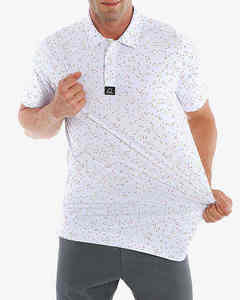 Polo de Golf para Hombre con Estampado de Micro-Puntos, Estilo Smart-Casual, Manga Corta, Corte Entallado, Color Gris, Verde y Blanco, Ropa HD 2026 - Product Image 5