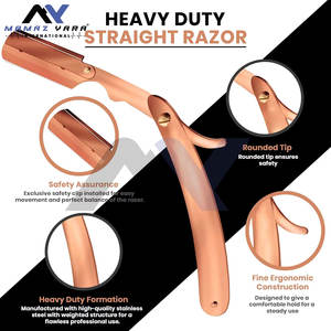 Custom Color Barber Straight Edge Razor Rose Gold Manual Metal Adjustable Shaving Double Edge Blade Razors - Product Image 5