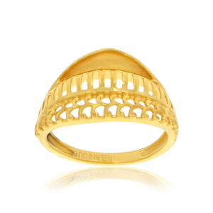 Luxury <b>Dome</b> Filigree Gold Statement <b>Ring</b> for Women Elegant Openwork Designer Finger Jewelry Intricate Cutwork <b>Ring</b> - Product Image 1