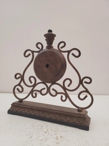 Reloj de Escritorio Circular de Metal de Diseño Moderno, Números Romanos, Movimiento de Cuarzo, Funciona con Batería, Diseño Tradicional - Product Image 2