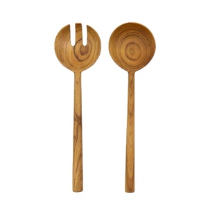 Premium Handcrafted Teak Wooden Salad Servers Set Eco-Friendly Acacia Wood Salad Fork And Spoon For Cookware Kitchen Utensils - Product Image 1