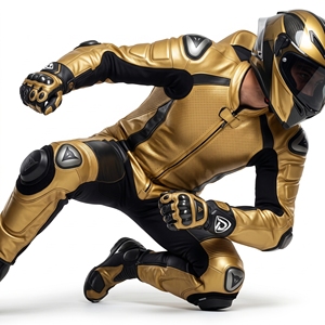 Traje de Motociclismo Dumela Dorado y Negro de Cuero, Protección Completa del Cuerpo, Impermeable, Resistente al Viento, DL-MB-25, Transpirable, para Todos los Deportes - Product Image 5