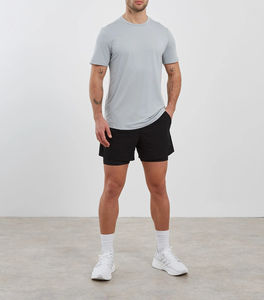 Camiseta de Algodón de Primera Calidad, Diseño Color Block, Versátil, Casual, Unisex, Cuello Redondo, Manga Corta, 100% Algodón Tejido - Product Image 4