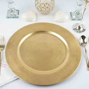 Plato de Presentación Redondo Dorado Cepillado, Elegante Plato Metálico para Cena, Decoración de Mesa para Bodas, Fiestas, Banquetes y Recepciones - Product Image 4