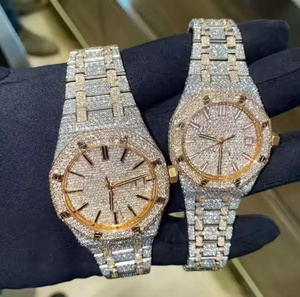 Montre à quartz Clean Style pour homme, montre-bracelet sertie de diamants Moissanite, tendance pour homme - Product Image 2
