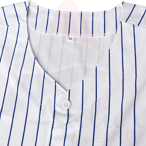 Maillot de baseball à rayures bleues sublimées, source directe d'usine, maillot de baseball et de softball, maillot de baseball boutonné - Product Image 6