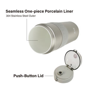 Bouteille isotherme en acier inoxydable à double paroi de grande capacité moderne de 26 oz/800 ml, avec doublure en porcelaine pour les boissons gazeuses, logo personnalisé - Product Image 2