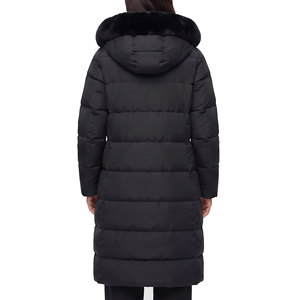 Manteau d'hiver matelassé long en tricot pour femmes avec doublure en nylon imperméable et coupe-vent, vente en gros - Product Image 4