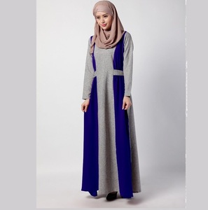 Abaya longue à manches longues pour femme, style colorblock, coupe ample, robe musulmane décontractée, robe islamique, abaya maxi - Product Image 4