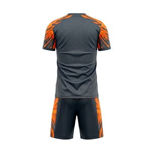 Conjunto de Uniforme de Fútbol con Gráfico de Explosión Naranja y Negro, Sublimado, Ropa Deportiva Resistente para Hombre - Product Image 2