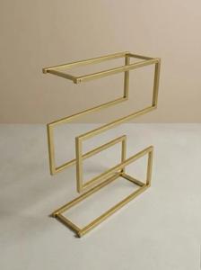 Luxury Gold <b>Shoe</b> <b>Rack</b> Three Tier Geometric Frame Space Saving Organizer Strong Stable Design Modern Home Display Storage - Product Image 6
