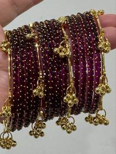 Juego de Brazaletes de Perlas de Vidrio Churiyan en Todos los Tamaños, Bajo MOQ y Precios Accesibles, Joyería para Mujer, Colores y Tamaños Personalizados, Brazaletes Tradicionales de Cachemira para Niñas - Product Image 4