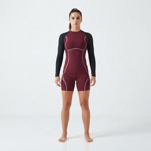 Conjunto de Compresión MMA para Mujer, Negro y Amarillo Neón, Sublimado, Ajustado, con Shorts que Absorben la Humedad y Camiseta de Manga Larga - Product Image 5