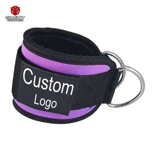Correas de Tobillo para Gimnasio y Fitness con Anillo en D, Diseño Personalizado con Logotipo, para Protección en Entrenamientos de Piernas - Product Image 3