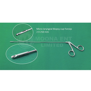 Pinces de biopsie micro-laryngée ENT réutilisables, ensemble d'instruments manuels, longueur de travail 25cm/250mm et gaine de 2mm - Product Image 2