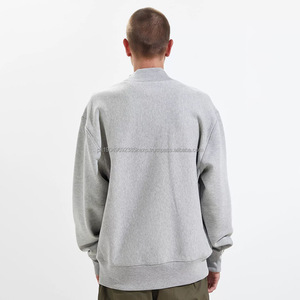 Sweat-shirt chaud épais surdimensionné à col rond personnalisé 400g 500g polaire col fileté col montant sweat à capuche - Product Image 5