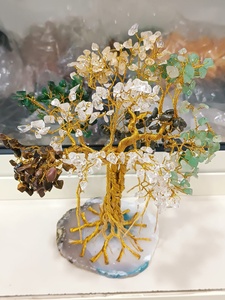 Árbol de Bonsái Natural Dhanyog, 500 Cuentas de Cristal, Árbol del Dinero Feng Shui, Decoración para el Hogar y la Oficina, Regalo de Prosperidad - Product Image 4