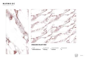 Carreaux de porcelaine brillants de luxe modernes de designer, format 600x1200, grands carreaux pour la décoration intérieure - Product Image 5