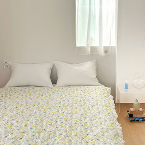 Edredón Acolchado Relleno de Fibra de Maíz Coreano, Diseño Floral de Verano, Juego de Ropa de Cama Suave y Acogedor con Volantes para el Hogar, 180x220cm - Product Image 5