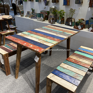 Mesa de Comedor para Exterior DIVADI DT Gap KD, Rectangular, de Madera Maciza de Teca, Resistente a los Rayos UV, Diseño Artesanal, Color Original, Desmontable - Product Image 4