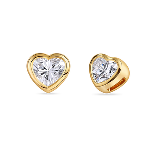 ต่างหูรูปหัวใจแบบฝังเพชรแล็บโกรว์ 0.5 กะรัต ดีไซน์แบบสตั๊ด ทำจากทอง 9K 18K สีเหลือง ขาว โรสโกลด์ และแพลตตินัม - Product Image 1